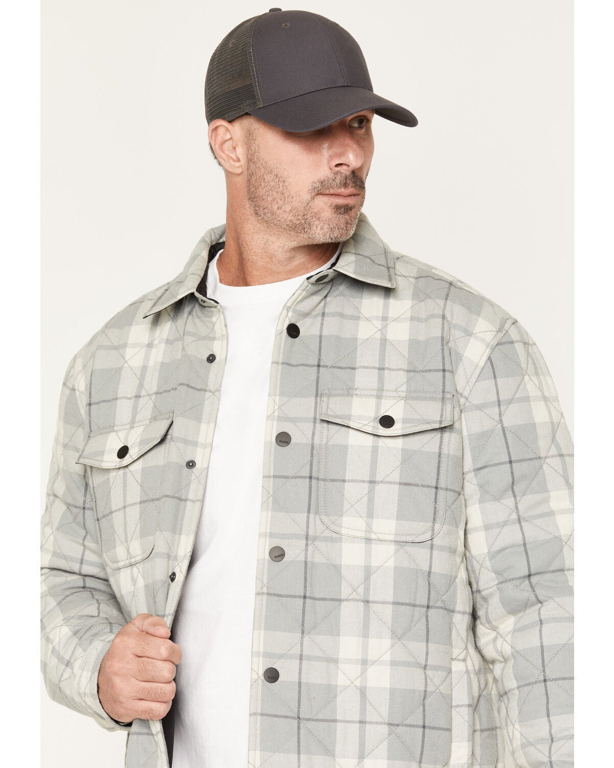 Image #2 - Hawx Men's Gravel Plaid Print Insulated Flannel Shirt Jacket, Navy, hi-res