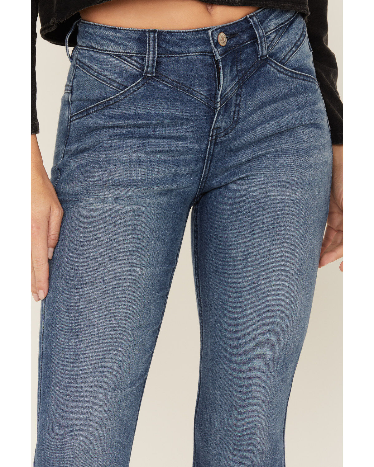 Product Name:  Shyanne Women's Medium Wash High Rise Eden Stretch Flare Jeans
