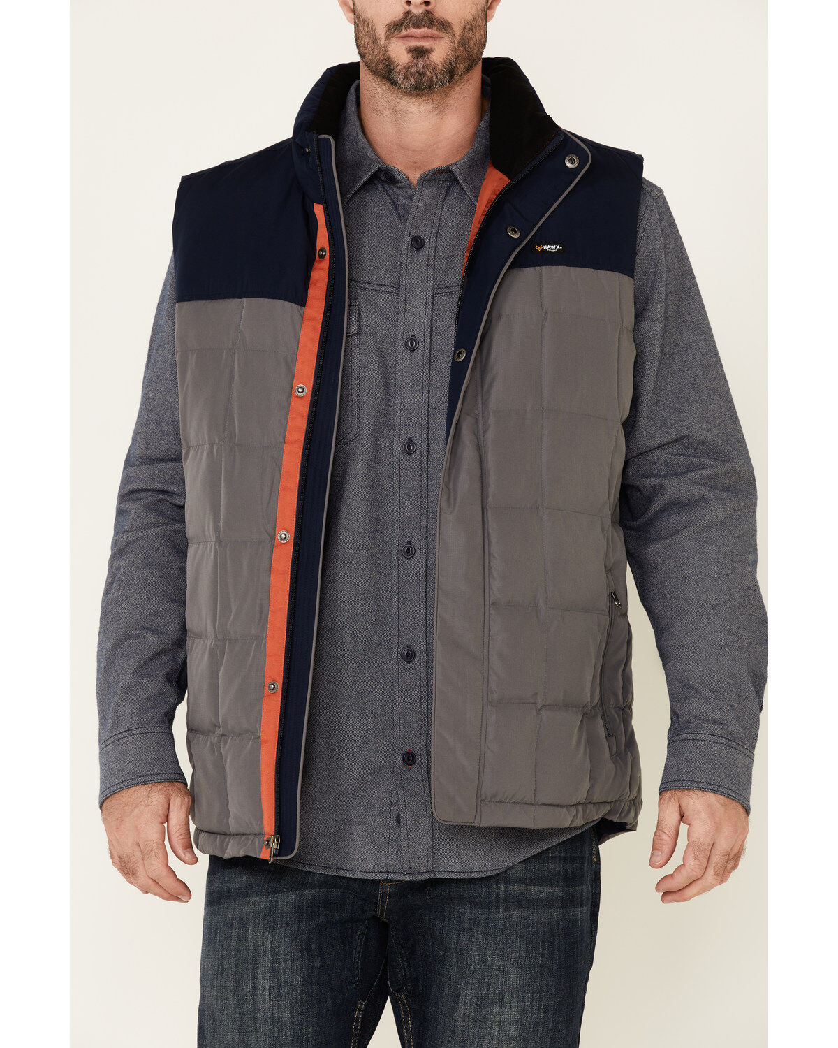 Image #3 - Hawx Men's Gray Colorblock Whistler Insulated Work Vest, Grey, hi-res