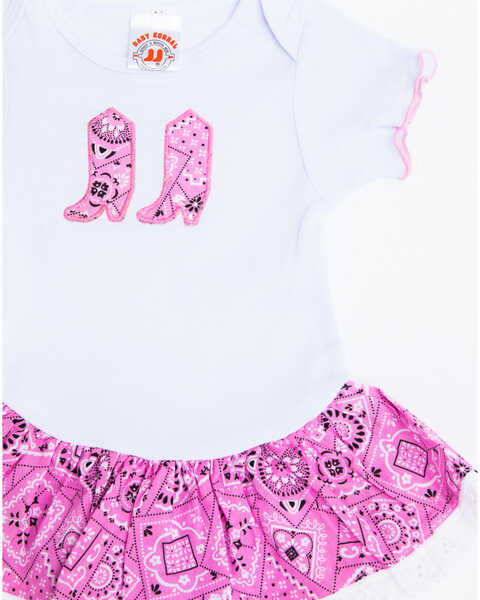 Image #5 - Baby Korral Infant Girl's Paisley Ruffle Onesie, Pink, hi-res