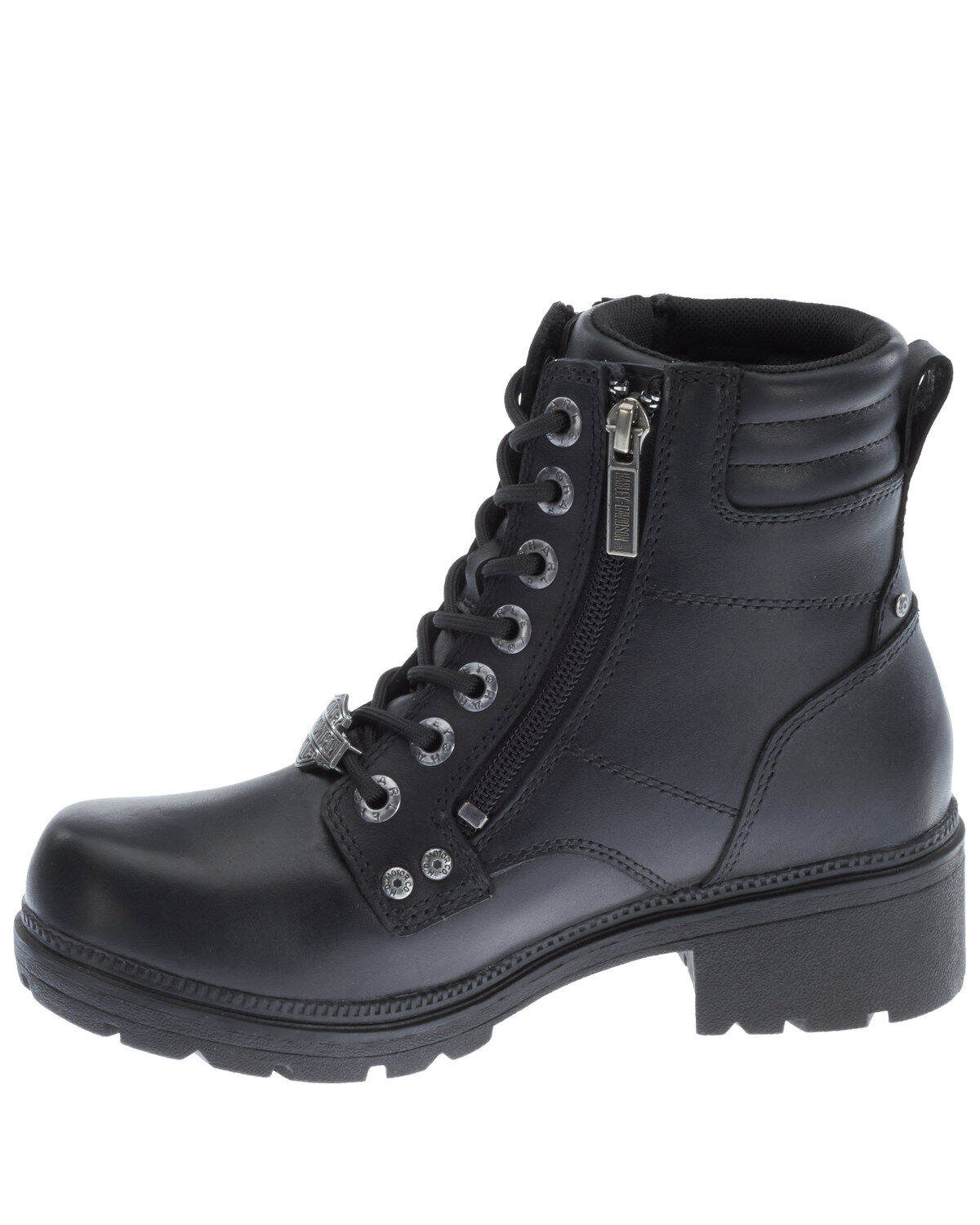 Image #3 - Harley Davidson Women's Inman Hills Moto Boots - Round Toe, Black, hi-res