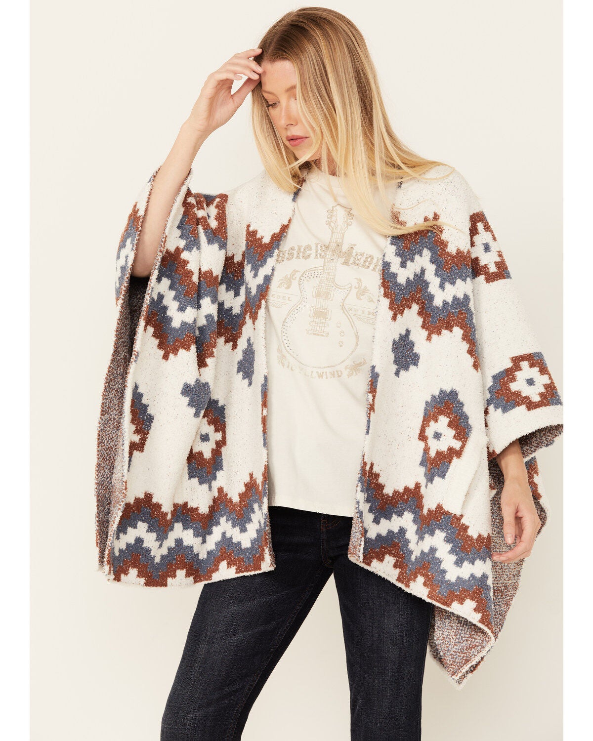 Idyllwind Women's Hays Elm Cozy Shawl, Blue, hi-res