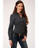 Roper Women's Geo Print Long Sleeve Western Shirt - Plus, Black, hi-res