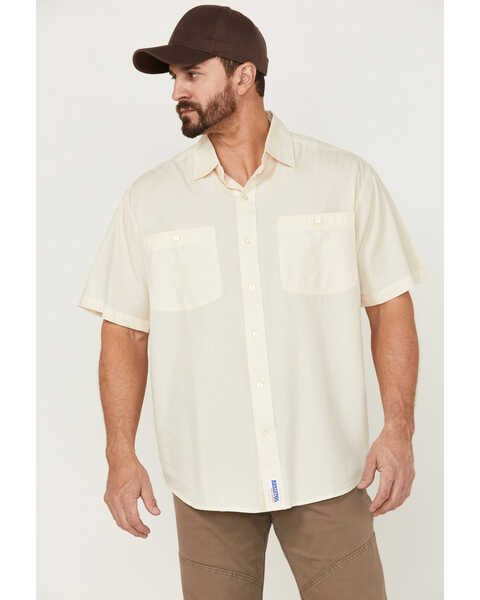 Resistol Men's Solid Short Sleeve Button Down Western Shirt , Off White, hi-res
