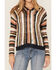 Panhandle Women's Striped Boho Hooded Sweater, Cream, hi-res