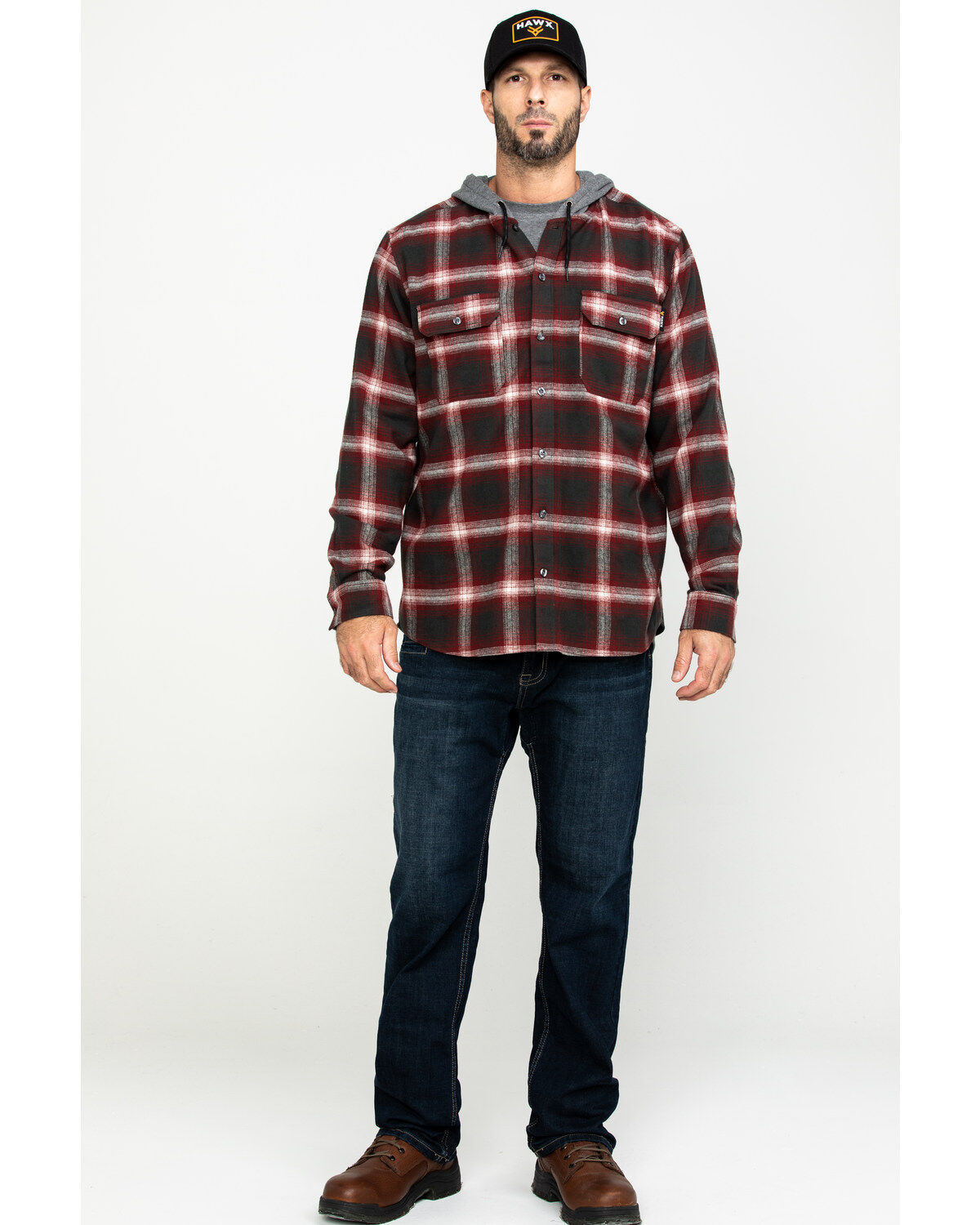 red flannel with hood