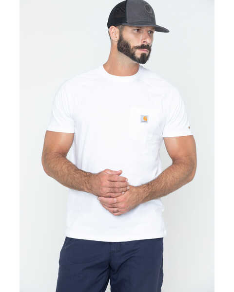 Image #1 - Carhartt Men's Force Cotton White Short Sleeve Shirt - Big & Tall, , hi-res