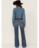 Ariat Women's Jennifer Eleanor Wide Trouser Flare Jeans, Blue, hi-res