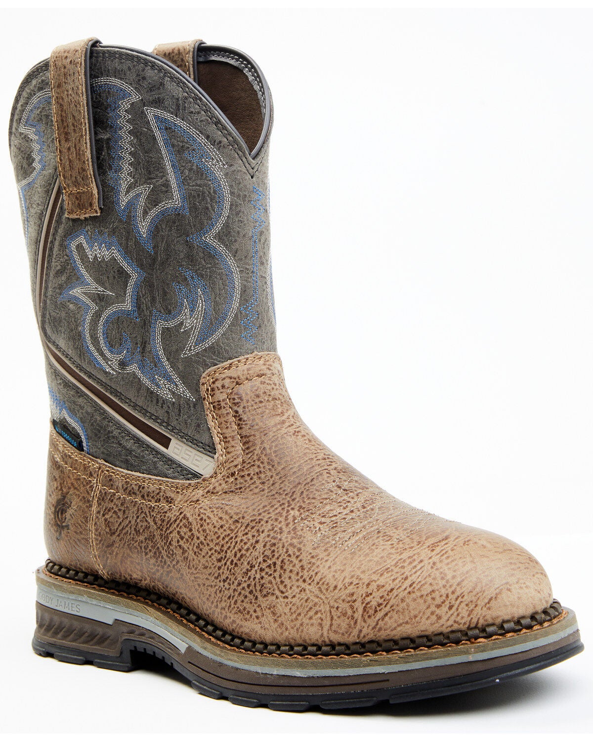 Cody James Men's 10" Disruptor Tyche Eccentric Soft Pull-On Work Boots - Soft Toe, Grey, hi-res