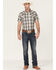 Image #2 - Cody James Men's Statement Dobby Plaid Short Sleeve Snap Western Shirt, White, hi-res