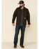 Carhartt Men's Dark Brown Washed Duck Sherpa Lined Work Coat - Tall , Dark Brown, hi-res