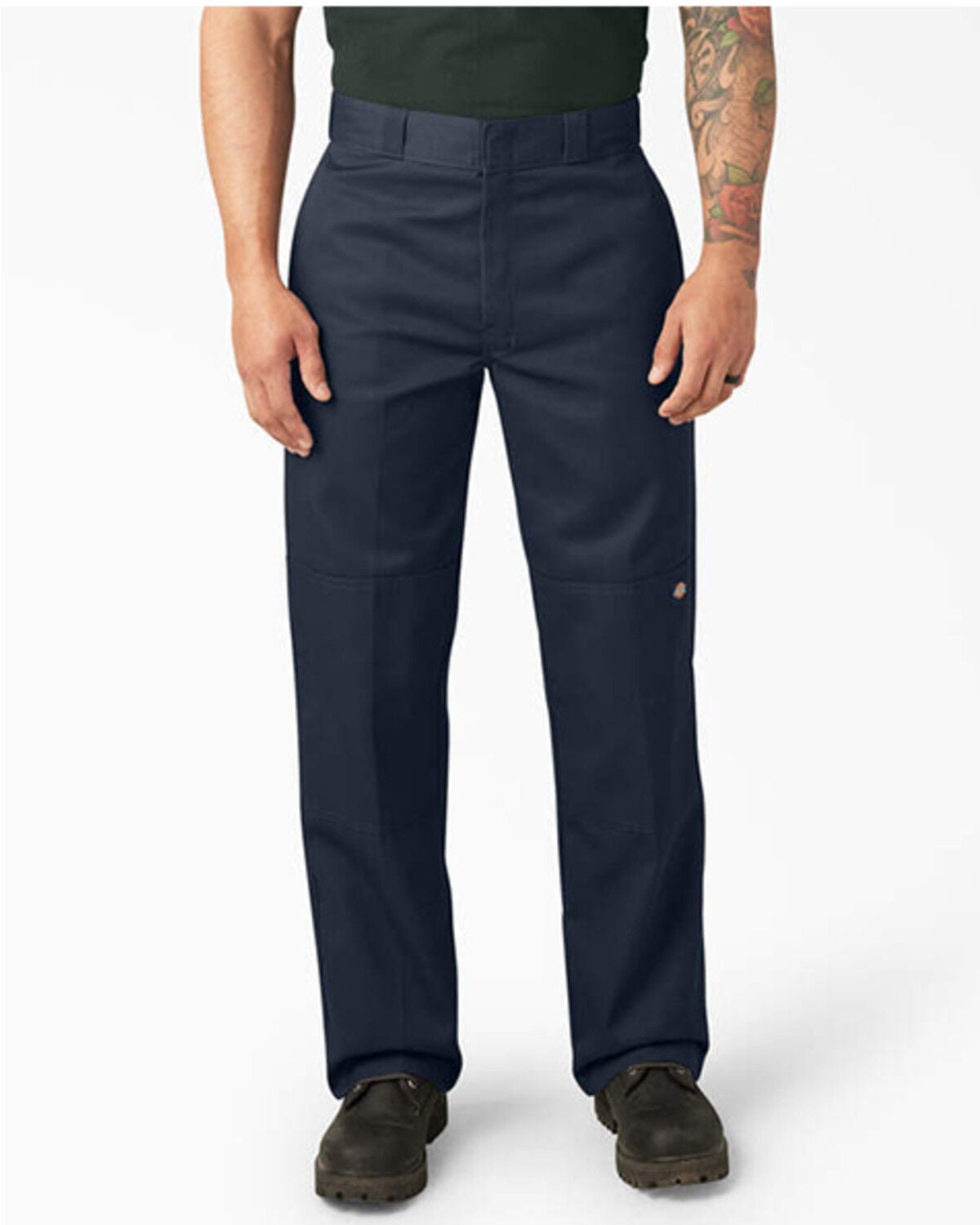 Dickies Men's Double Knee Twill Loose Fit Straight Work Pants, Navy, hi-res