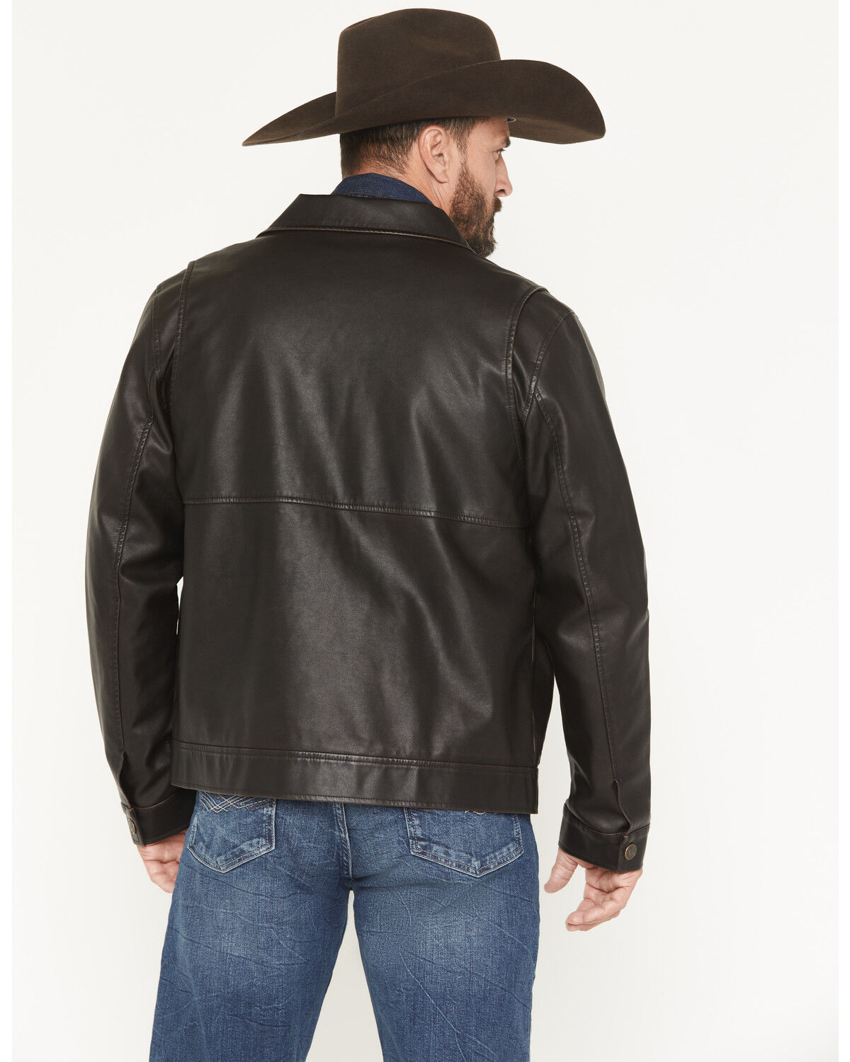 Image #4 - Cody James Men's Faux Leather Moto Jacket - Big, Dark Brown, hi-res
