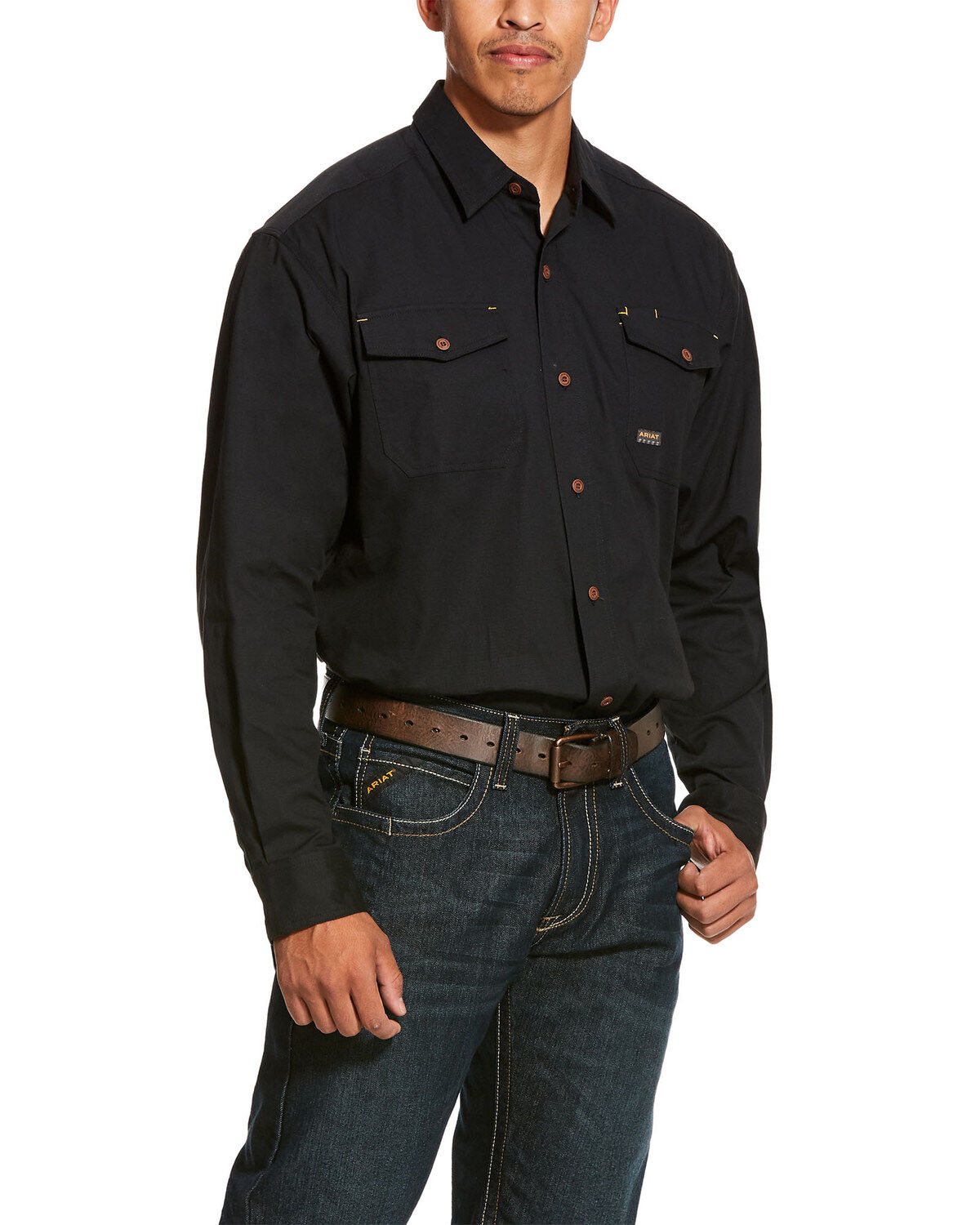 Image #1 - Ariat Men's Rebar Made Tough Durastretch Long Sleeve Work Shirt - Big & Tall, , hi-res
