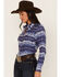 Ariat Women's R.E.A.L. Southwestern Oceanic Print Long Sleeve Western Snap Shirt, Blue, hi-res