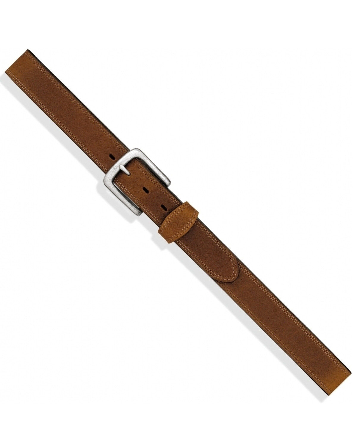 Image #3 - Tony Lama Men's Basic Double Stitch Belt, Brown, hi-res