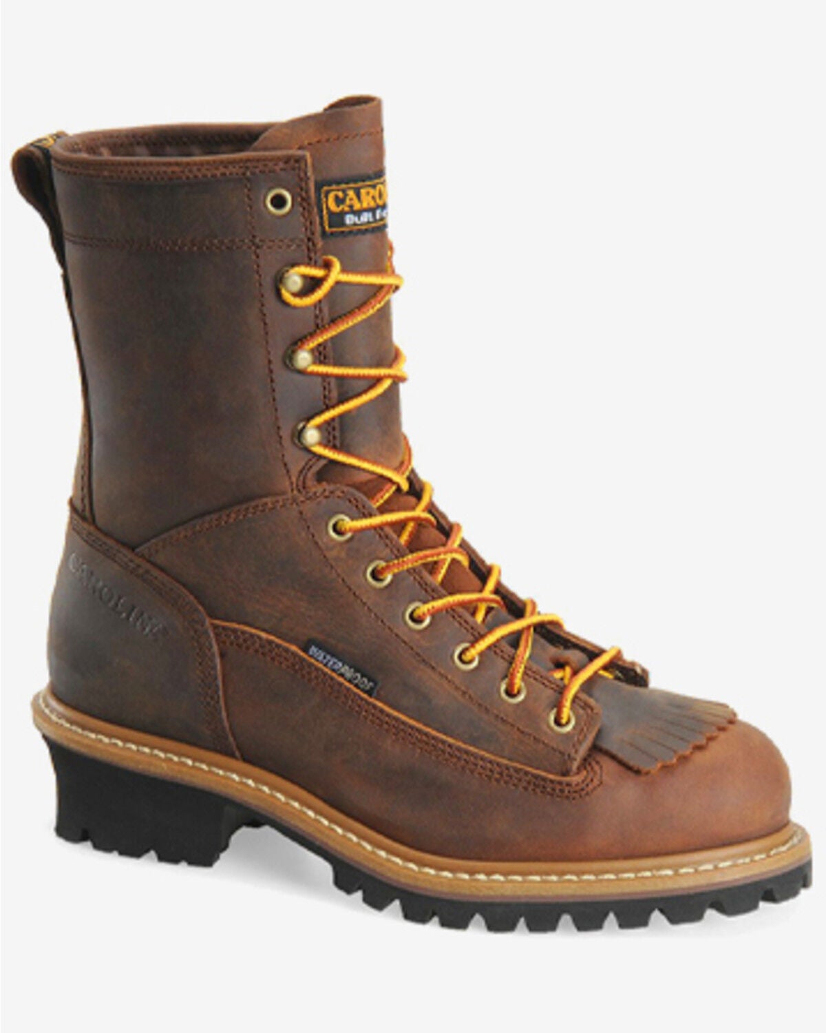 Image #2 - Carolina Men's Logger 8" Steel Toe Work Boots, Brown, hi-res