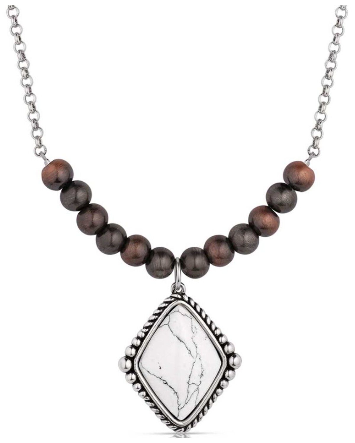 Montana Silversmiths Women's Blank Slate Beaded Necklace, Silver, hi-res