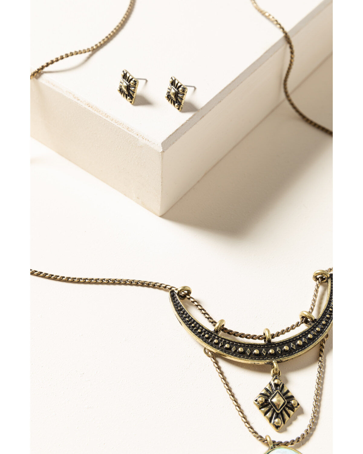 Image #4 - Shyanne Women's Gilded Gold Leather Tassel Set, Gold, hi-res