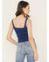 Image #4 - Rock & Roll Denim Women's Square Neck Buckle Tank, Blue, hi-res
