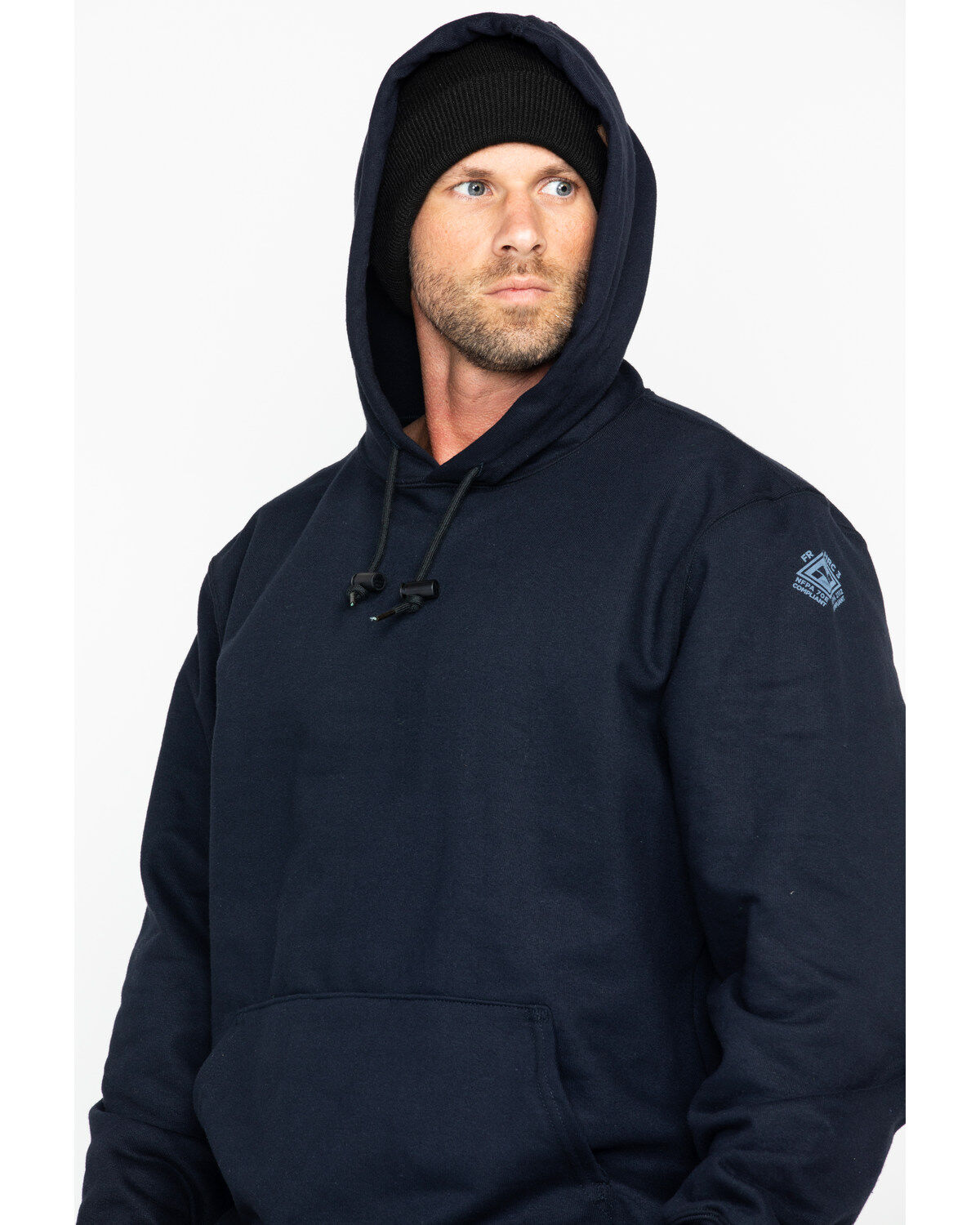 Image #5 - NSA TECGEN Men's FR Heavyweight Pullover Work Sweatshirt - 2X-3X, Navy, hi-res