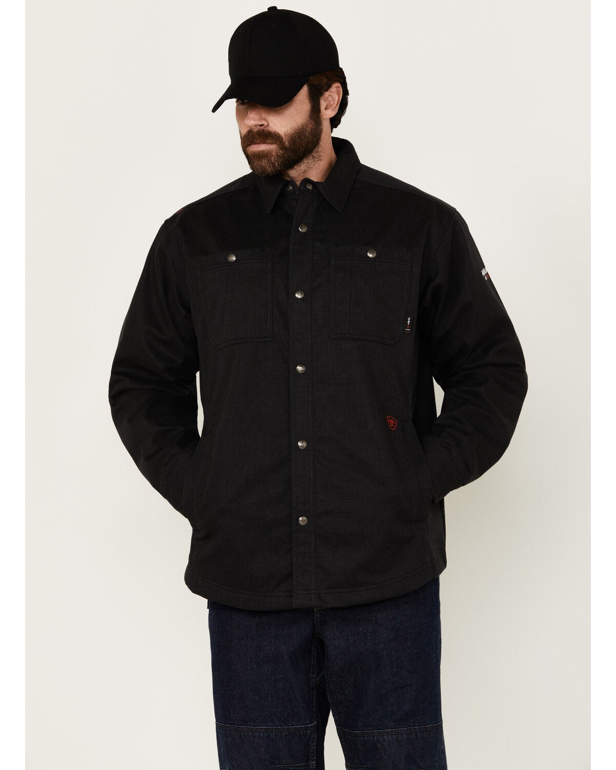 Ariat Men's FR Ripstop Softshell Shirt Jacket - Tall, Black, hi-res