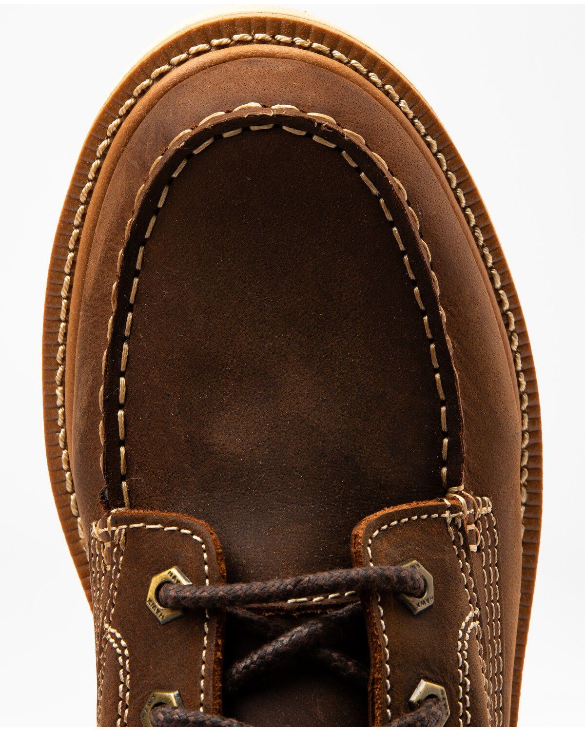 Image #6 - Hawx Men's 8" Grade Work Boots - Moc Toe, Brown, hi-res