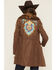 Image #4 - Shyanne Women's Faux Leather Fur Collar Embroidered Coat, Brown, hi-res