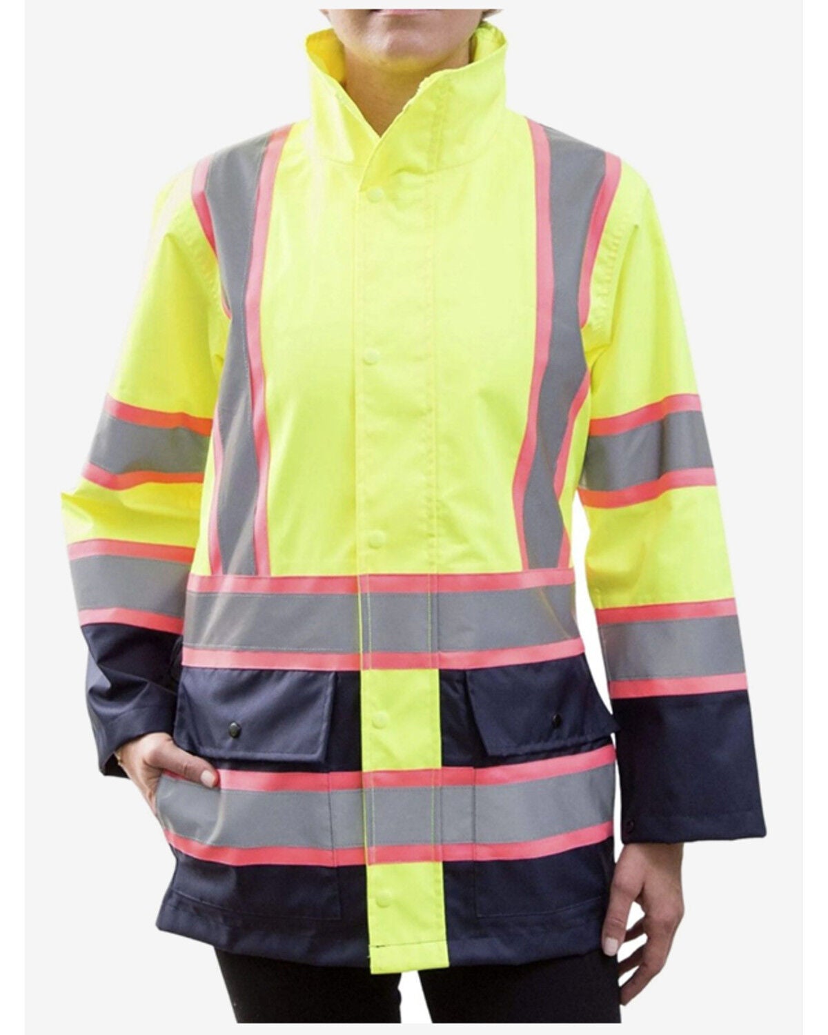 Image #1 - Utility Pro Women's HiVis Waterproof Rain Jacket, Yellow, hi-res