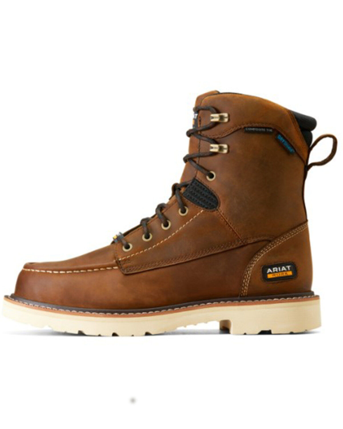 Image #2 - Ariat Men's 8" Rebar Lift Distressed Work Boots - Composite Toe, Brown, hi-res