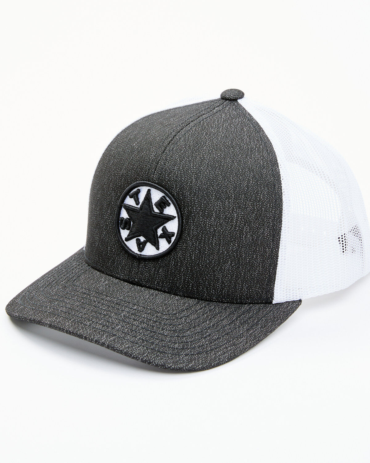 Image #1 - Oil Field Hats Men's Heather Texas Star Patch Mesh-Back Ball Cap, Black, hi-res