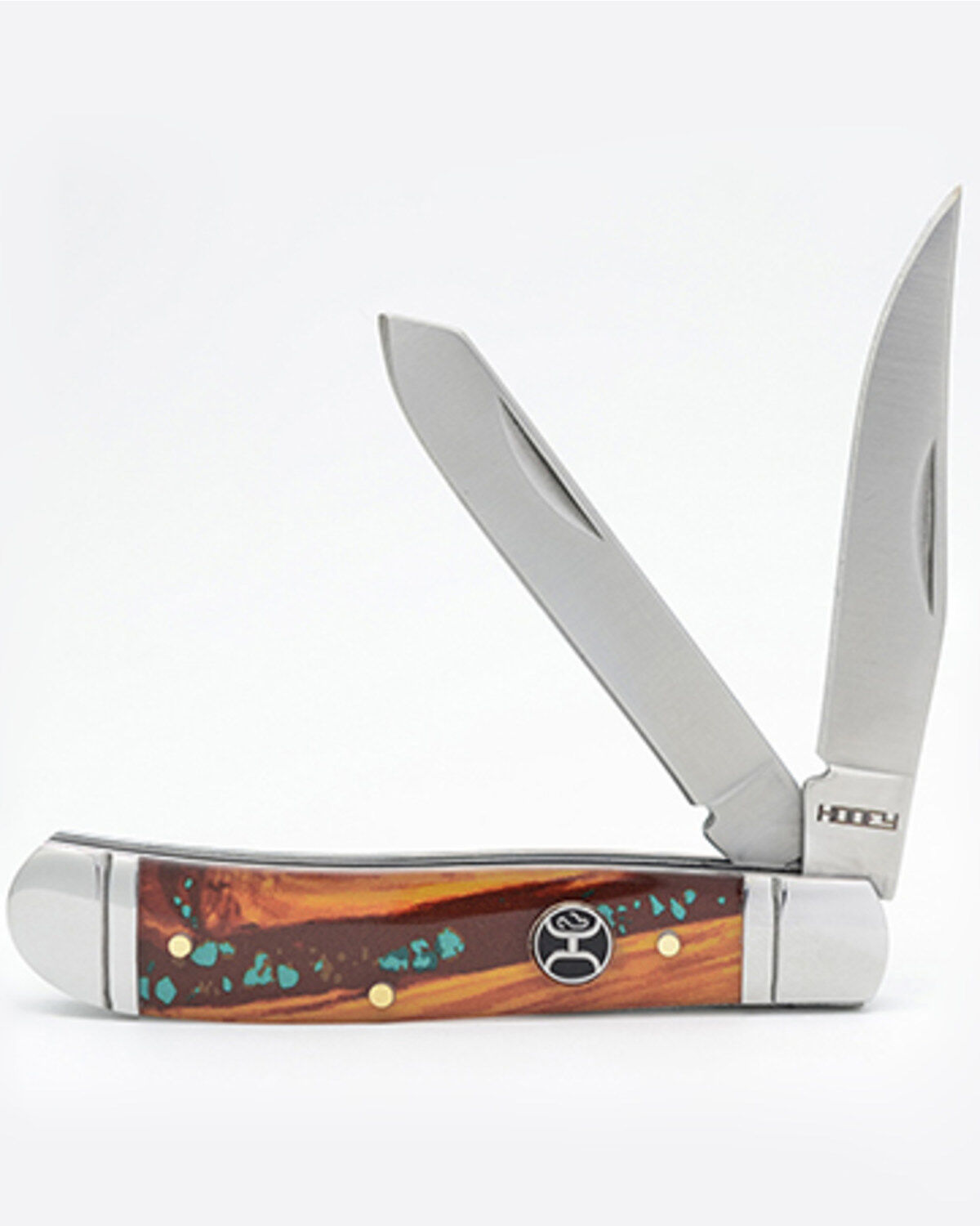 Image #1 - Hooey Small Turquoise Trapper Knife, Brown, hi-res