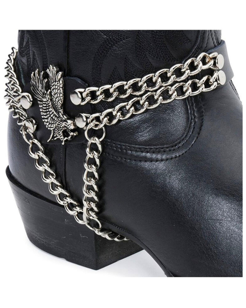 Eagle & Chain Boot Strap, Black, hi-res