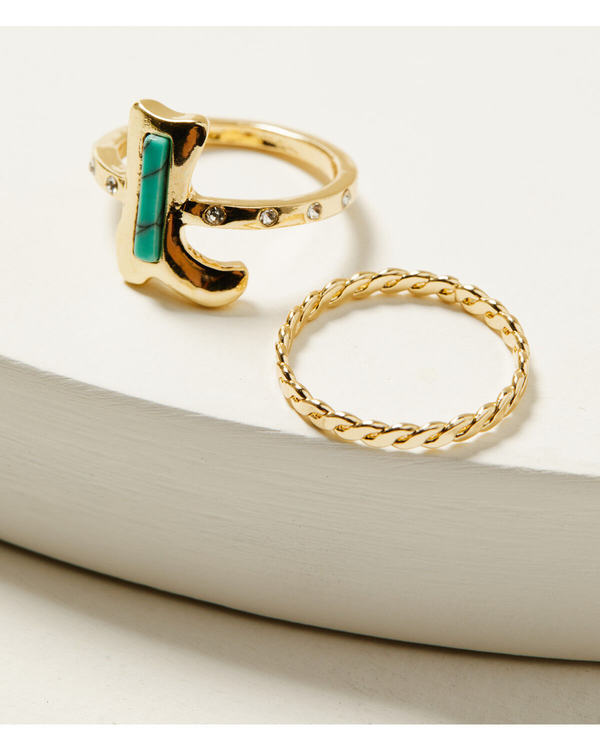 Image #3 - Shyanne Women's Boot Leaf Ring Set - 5 Piece, Gold, hi-res