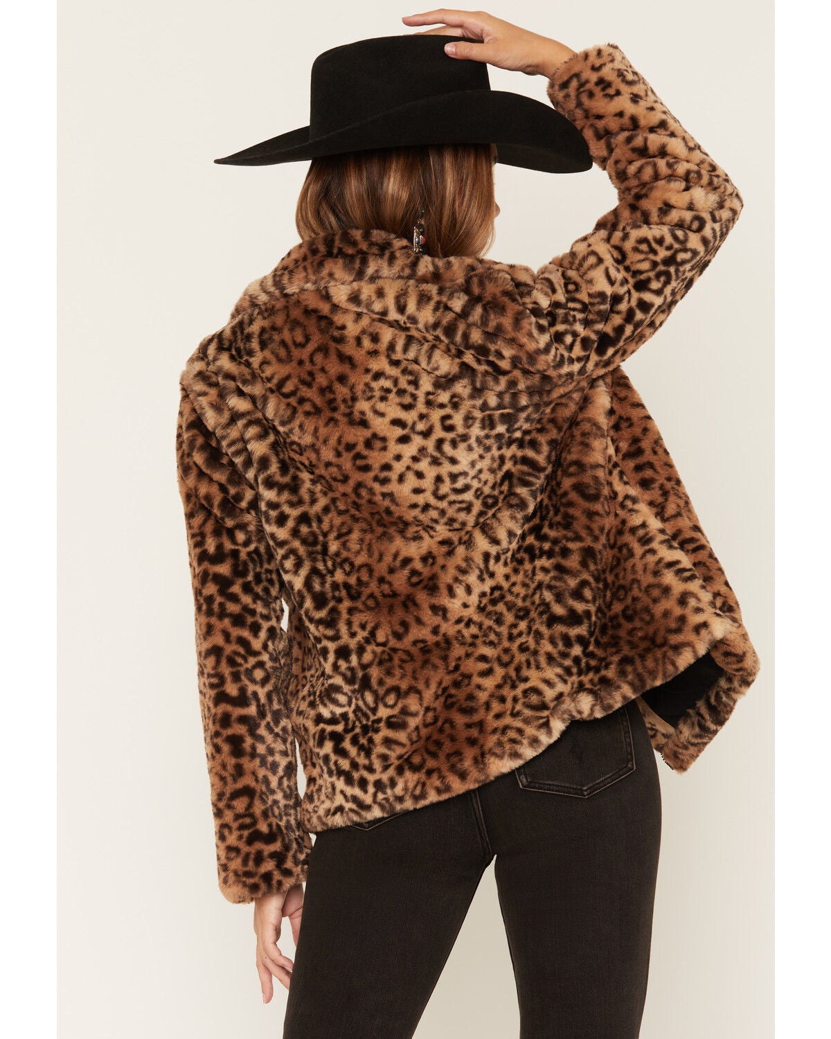 Image #4 - Urban Republic Women's Leopard Print Faux Fur Moto Jacket, Leopard, hi-res