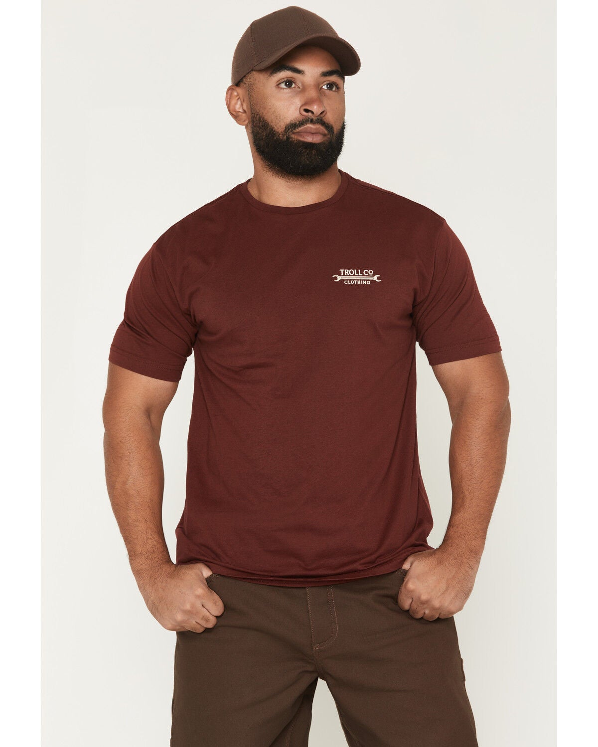 Image #2 - Troll Co Men's Wing Spanner Short Sleeve Graphic T-Shirt, Burgundy, hi-res
