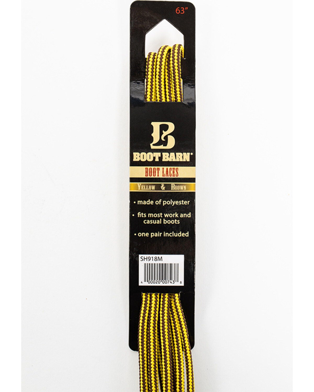 BB Ranch Yellow & Brown Boot Laces, Yellow, hi-res