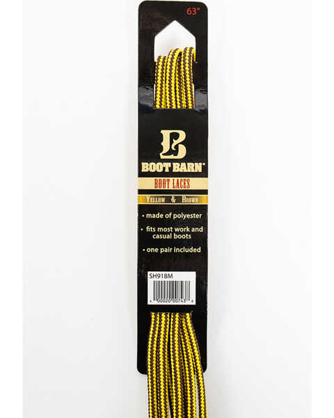 BB Ranch Yellow & Brown Boot Laces, Yellow, hi-res