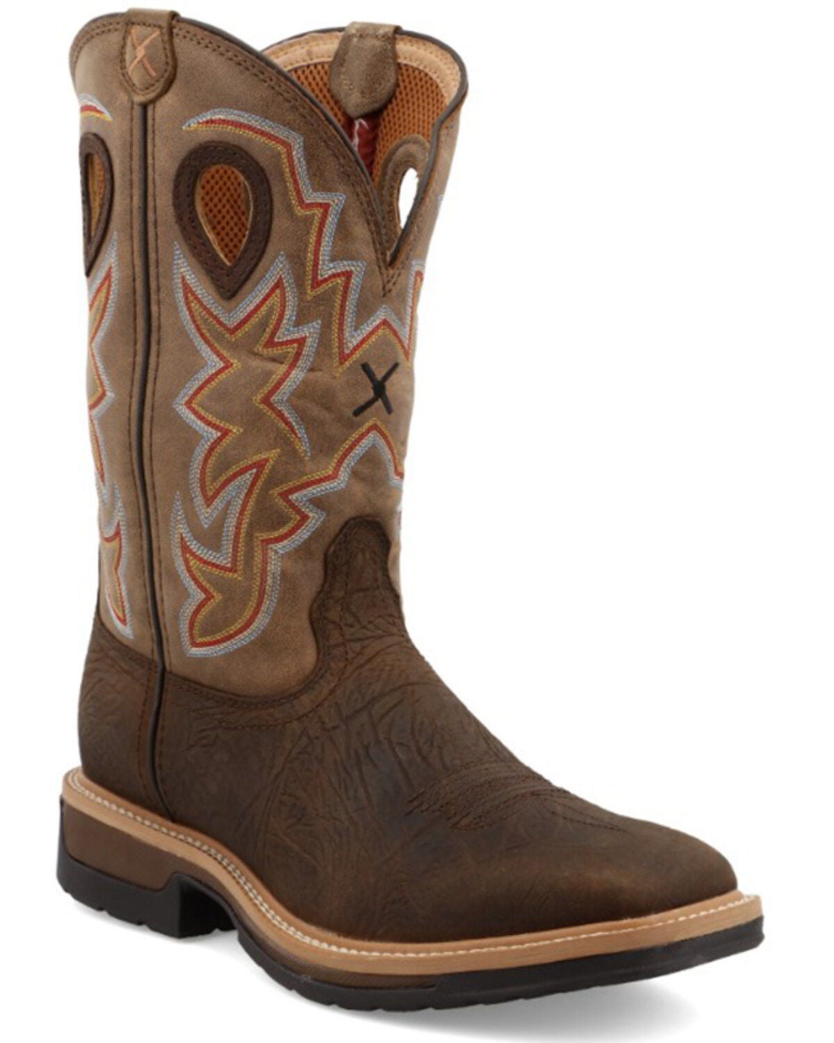 Twisted X Men's Lite Western Work Boots - Broad Square Toe, Taupe, hi-res