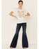 Image #2 - Cut & Paste Women's Bless This Mess Floral Graphic Short Sleeve Tee, Ivory, hi-res