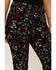 Idyllwind Women's Floral Print High Rise Flare Corduroy Jeans, Black, hi-res