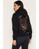 Image #1 - Troll Co Women's Burning Graphic Work Hoodie, Black, hi-res
