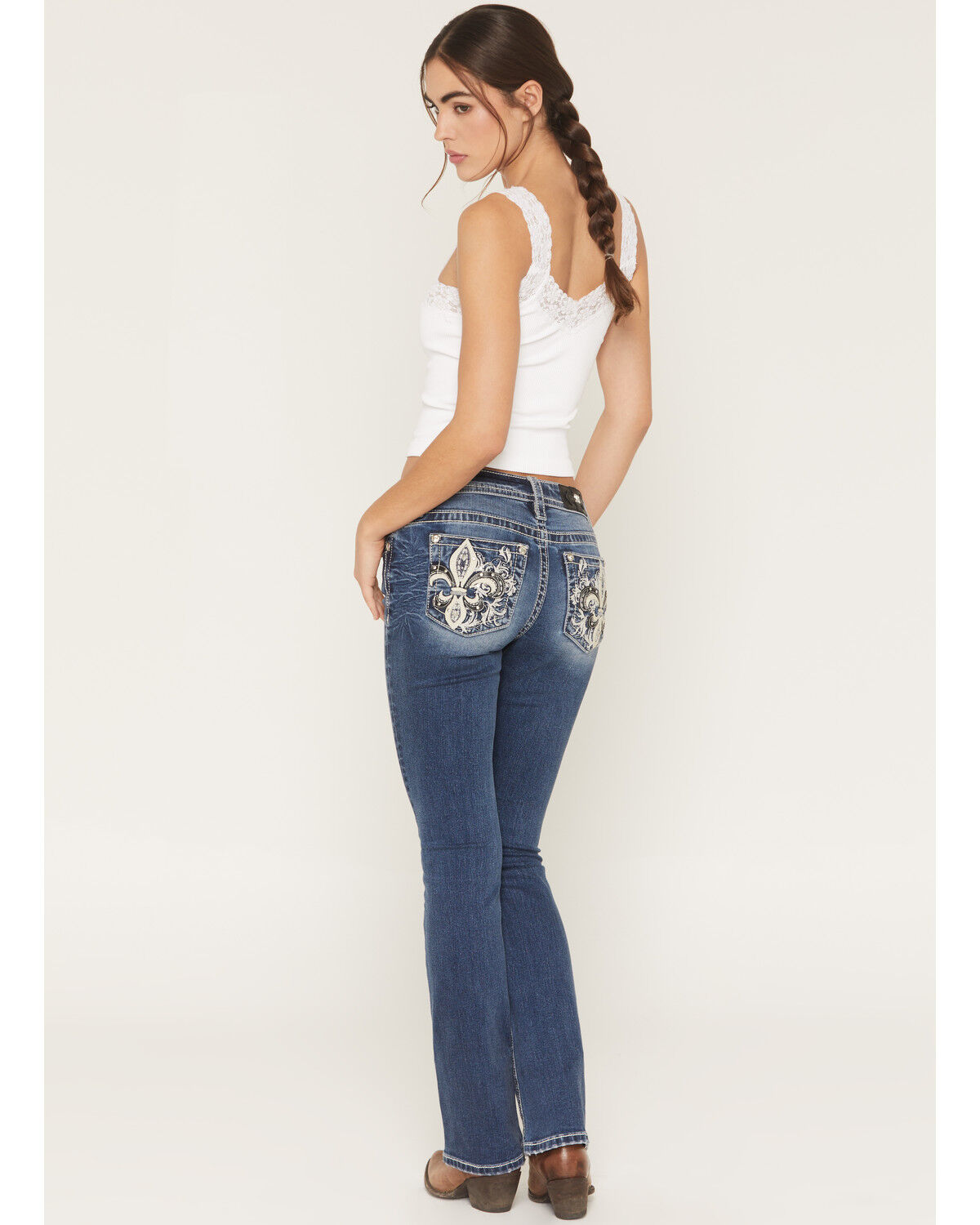 Miss Me Women's Dark Wash Embroidered 32