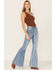 Image #1 - Shyanne Women's Stars & Stripes Print High Rise Super Flare Jeans, , hi-res