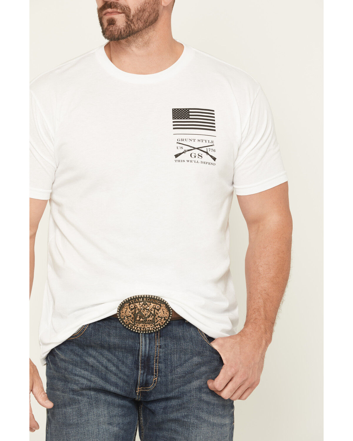 Image #4 - Grunt Style Men's Strength Through Suffering Short Sleeve Graphic T-Shirt, White, hi-res