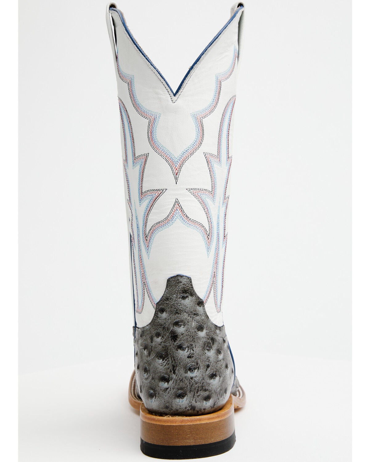 Image #5 - Horse Power Men's Ostrich Print Western Boots - Square Toe, Grey, hi-res