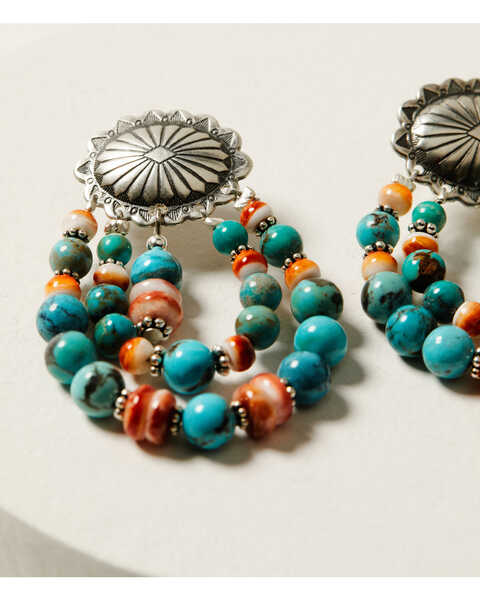 Paige Wallace Women's Beaded & Concho Earrings, Turquoise, hi-res