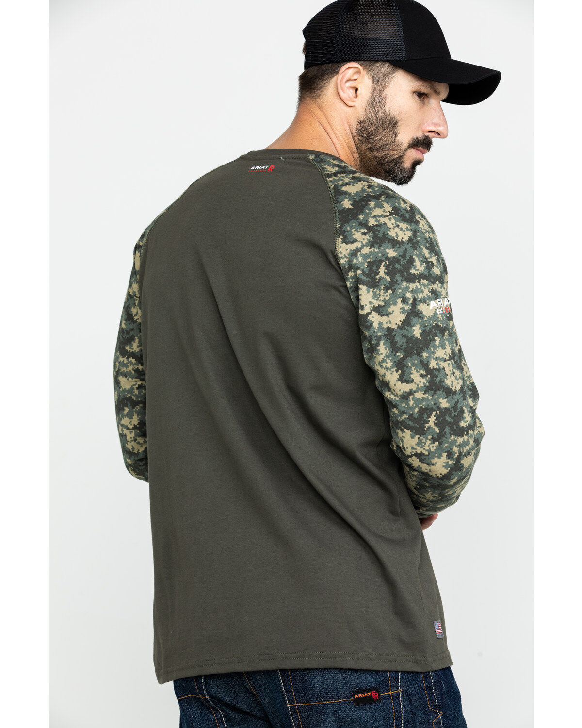 Image #2 - Ariat Men's Camo FR Baseball Long Sleeve Work Shirt, , hi-res