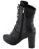 Image #8 - Milwaukee Leather Women's Block Heel Lace Front Boots - Round Toe, Black, hi-res