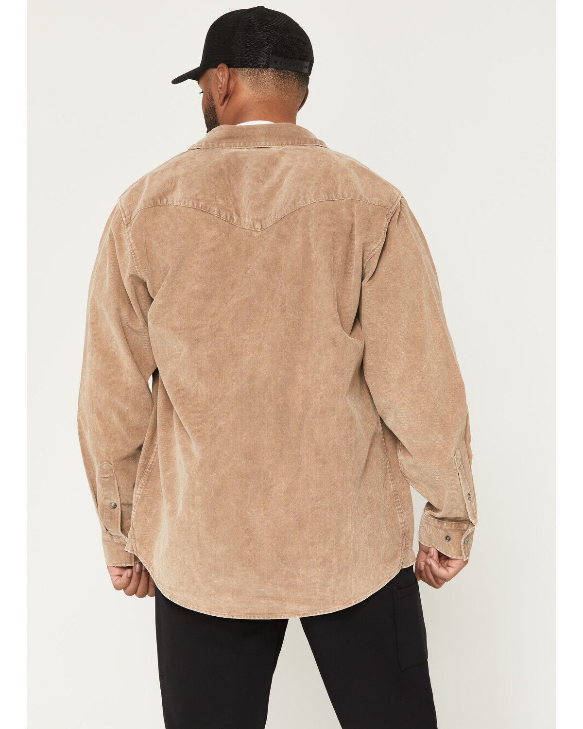 Image #4 - Thorogood Men's Wellington Corduroy Long Sleeve Snap Work Shirt, Khaki, hi-res